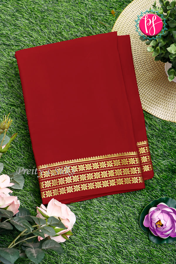 Pure Mysore Crepe Silk Saree-Maroon-PA19578
