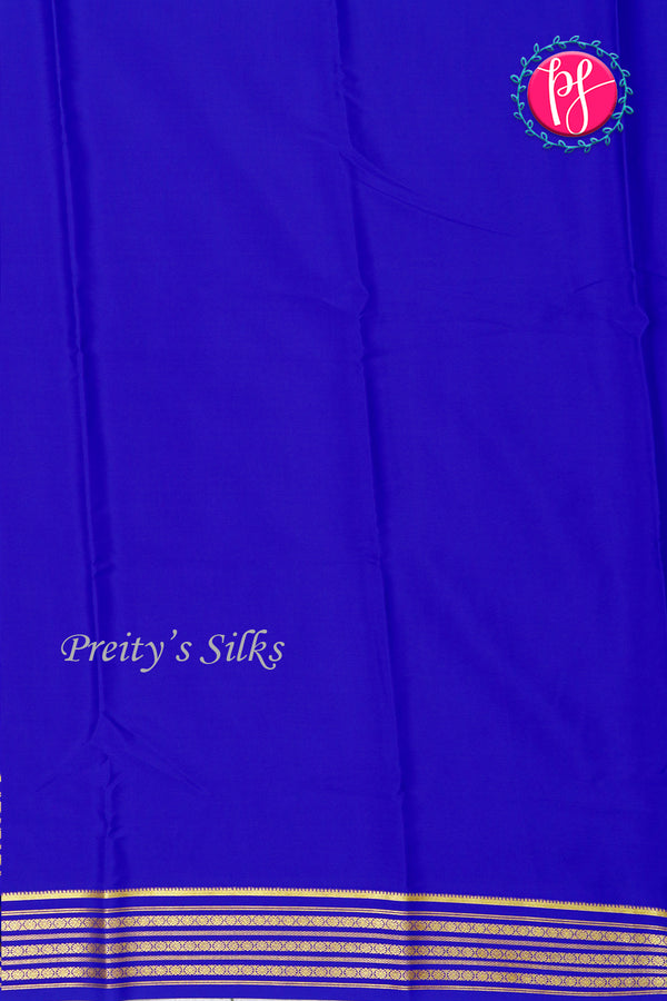 Pure Mysore Crepe Silk Saree-Royalblue- PA33665