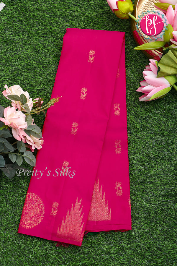 Pure Kanchipuram Silk Saree-Pink And Parrotgreen-PF81916