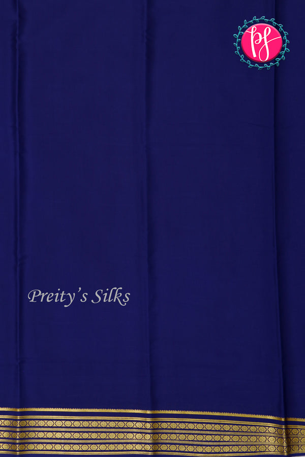 Pure Mysore Crepe Silk Saree-Navyblue- PA33665
