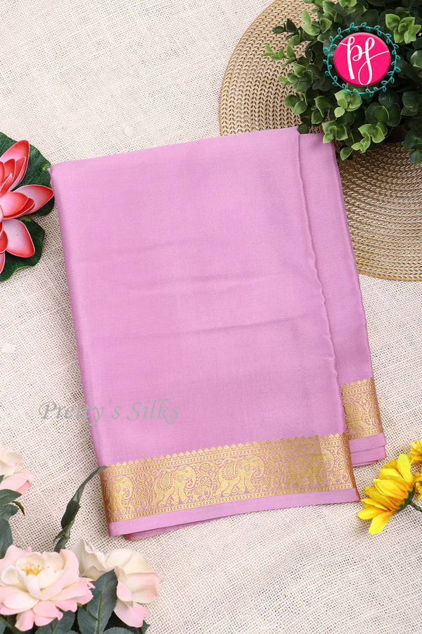 Pure Mysore Crepe Silk Saree-Mauvepink-PA19804