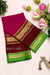 Pure Mysore Crepe Silk Saree -Dark Raspberry And Marron green-PA01242