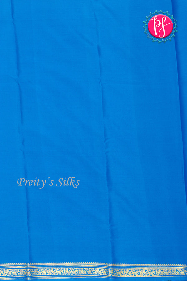Pure Mysore Crepe Silk Saree- Royalblue And Tealblue-PA28638