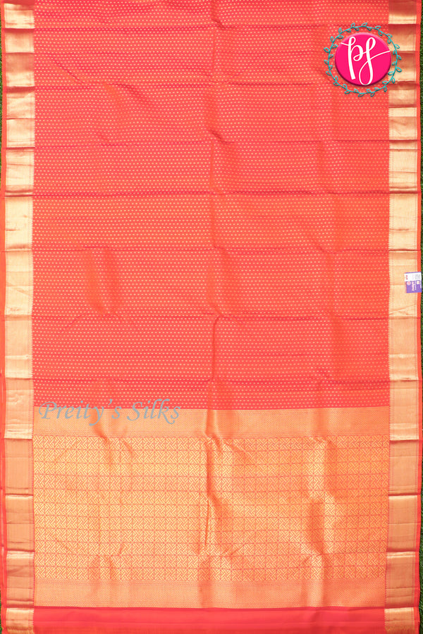 Pure Kanchipuram Silk Saree-Orange-PA34518