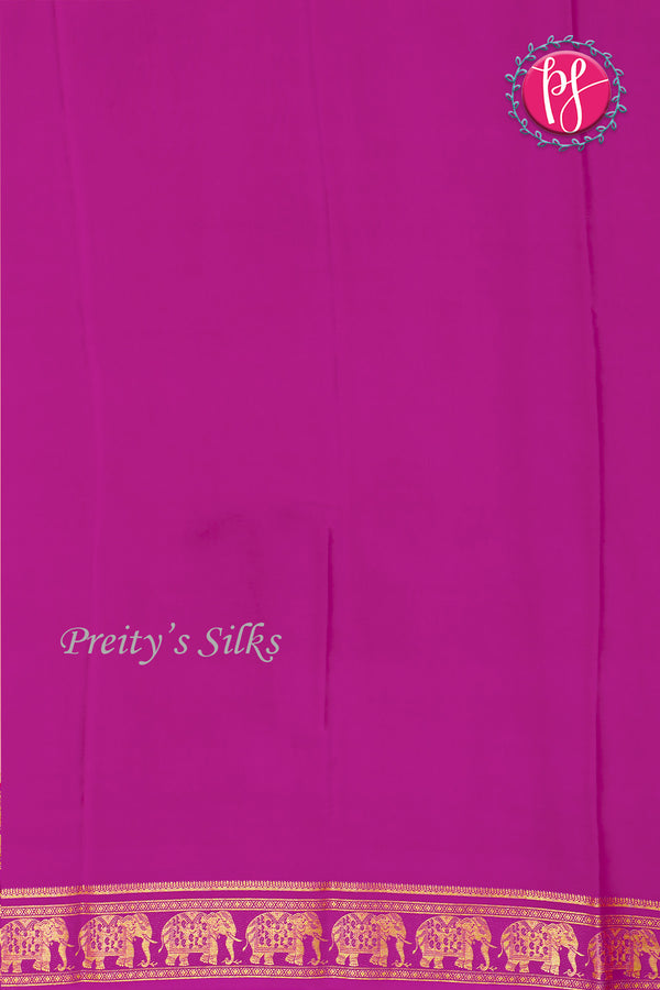 Pure Mysore Crepe Silk Saree-Contrast-Softpeach And Pink- PA19804