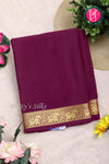 Pure Mysore Crepe Silk Saree-Deepwine-PA19804