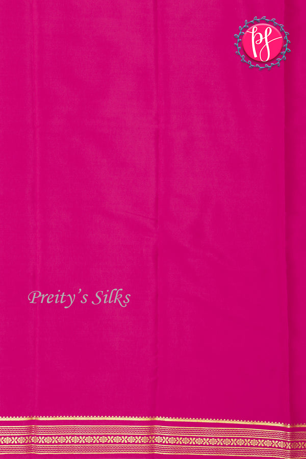 Pure Mysore Crepe Silk Saree -Mejenta pink-PF46924