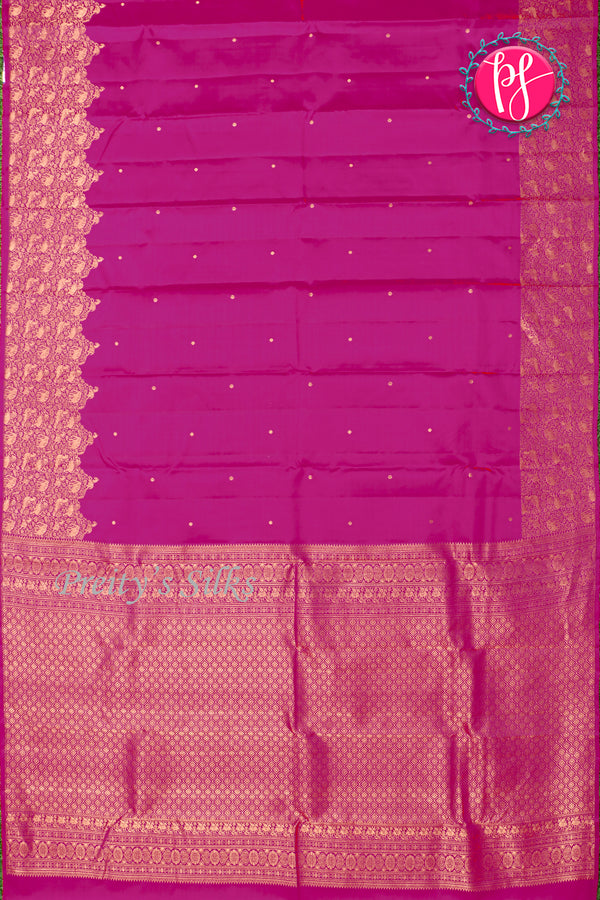 Pure Kanchipuram Silk Saree-Mejentapink-PA27253