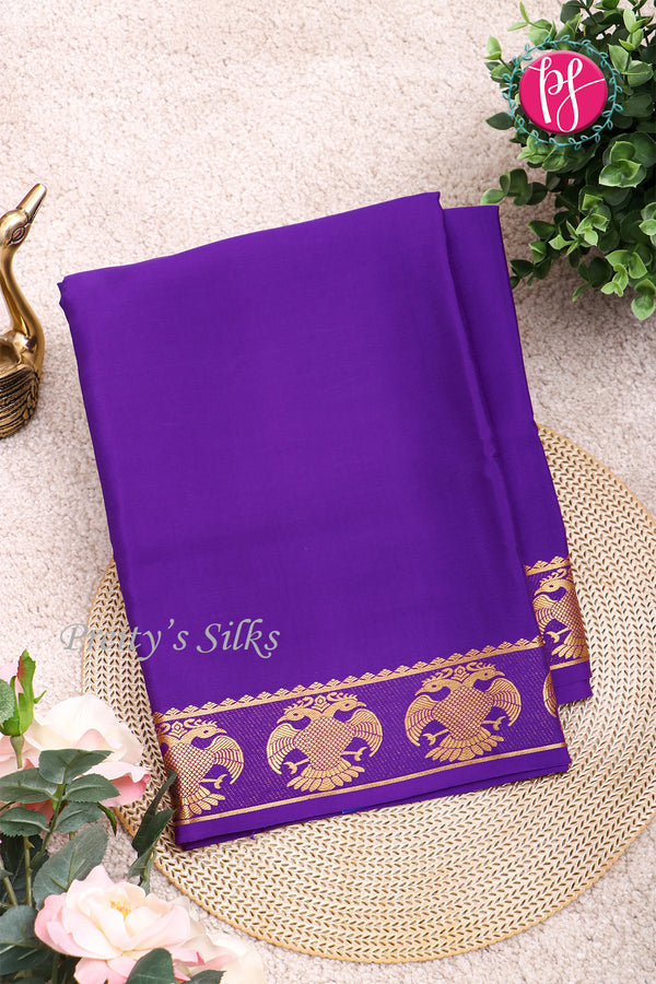 Pure Mysore Crepe Silk Saree-Gandaberunda Border-PF84405