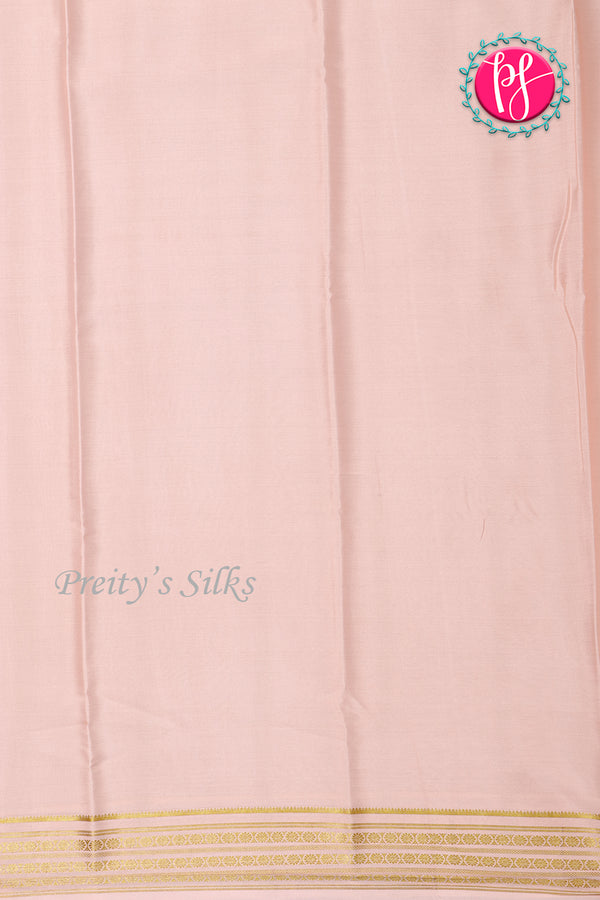 Pure Mysore Crepe Silk Saree-LightPeach PA33665