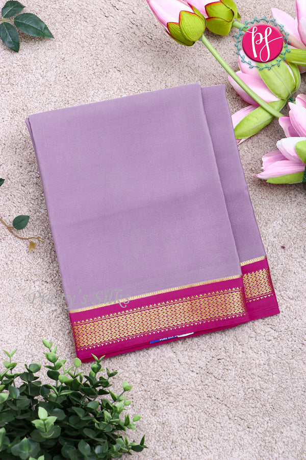 Pure Mysore Crepe Silk Saree -Dusty Mauve And Mejentapink-PA10650