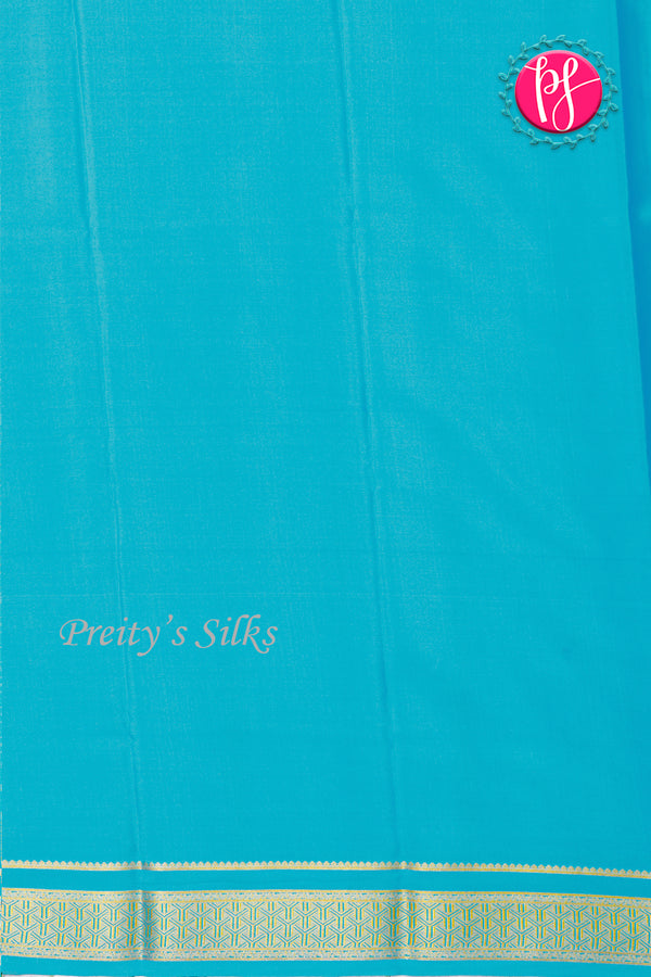 Pure Mysore Crepe Silk Saree-Skyblue-PA26341