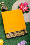 Pure Mysore Crepe Silk Saree-Gandaberunda-Yellow And Black-PA19895