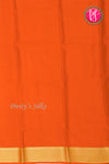 Pure Mysore Crepe Silk Saree-Mint green And Orange-PA22316