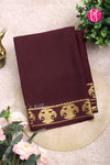 Pure Mysore Crepe Silk Saree-Gandaberunda Border-Chocolatebrown-PF84405