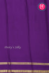 Pure Mysore Crepe Silk Saree-Pistagreen And Purple-PA22264