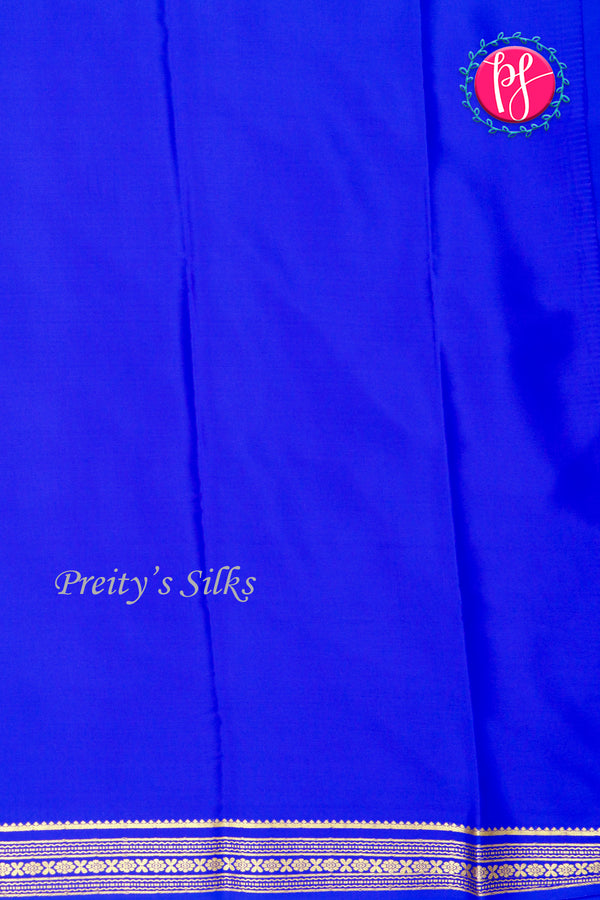 Pure Mysore Crepe Silk Saree -Royalblue-PF46924