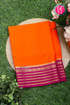 Pure Mysore Crepe Silk Saree-Orange And Pink-PA26302