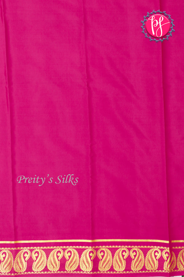 Pure Mysore Crepe Silk Saree -Royalblue And Pink-PA47159