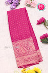 PURE KADDI BANARASI GEORGETTE SILK SAREE-Mejentapink-PA23833