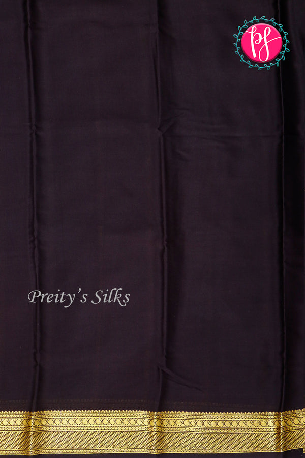 Pure Mysore Crepe Silk Saree-Red And Black-PA22436