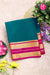 Pure Mysore Crepe Silk Saree-Teal Blue And Pink-PA19929