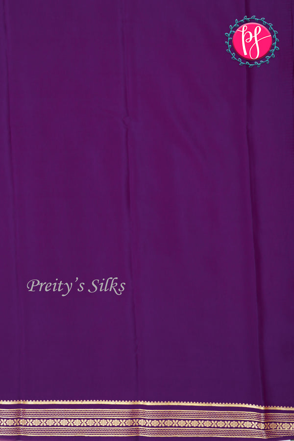 Pure Mysore Crepe Silk Saree -Purple-PF46924