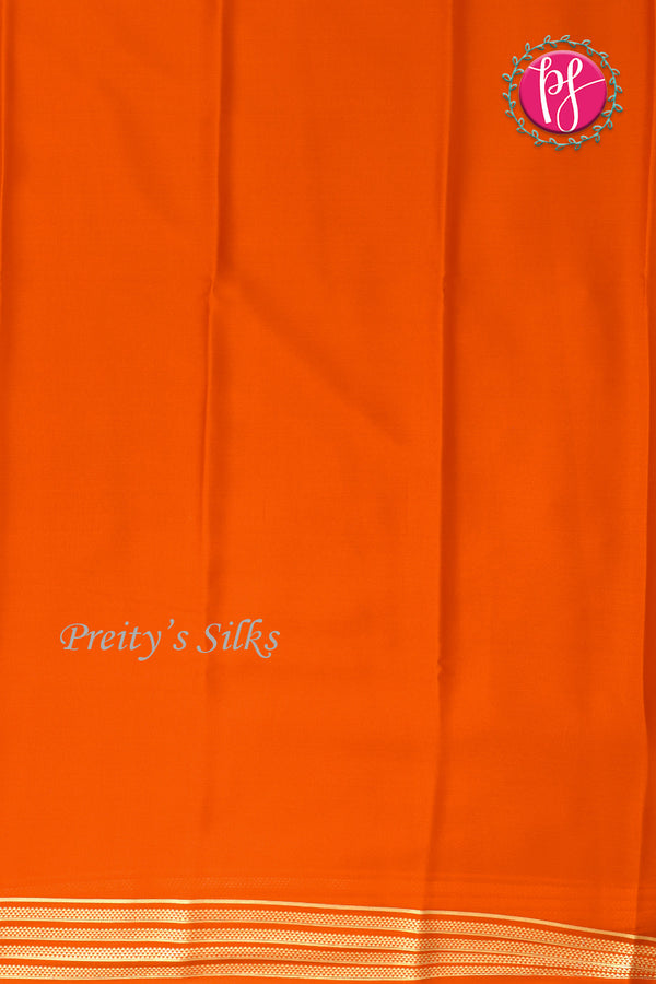 Pure Mysore Crepe Silk Saree -Orange-PA03145