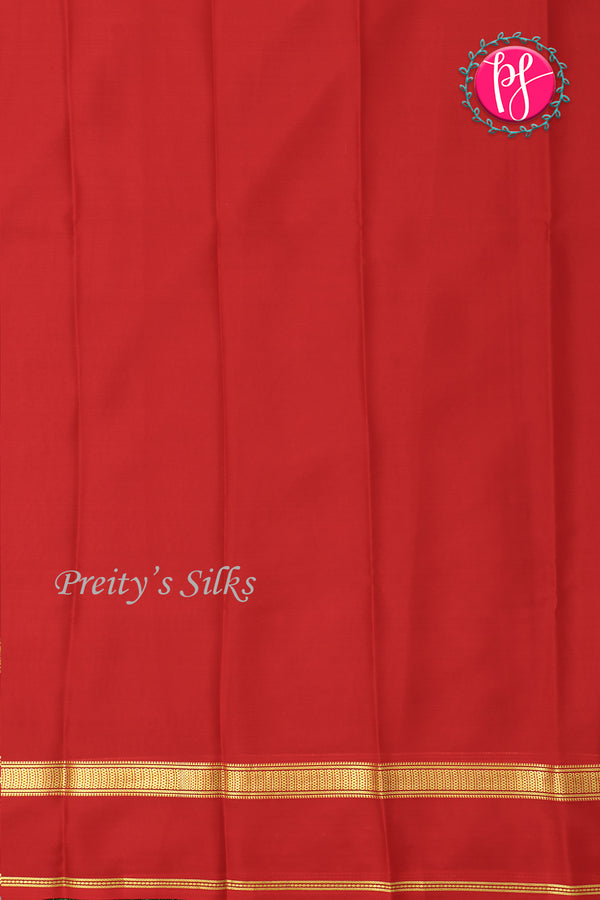 Pure Mysore Crepe Silk Saree-Red-PA21800