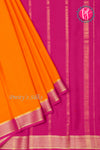 Pure Mysore Crepe Silk Saree-Orange And Pink-PA22316