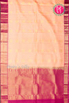 Half Pure Kanchipuram Silk Saree-Soft Peach And Mejentapink-PA25832