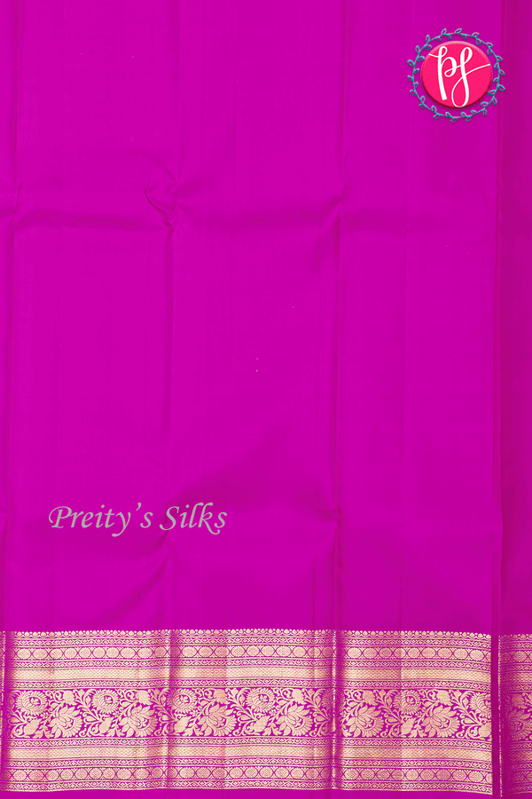 Pure Dual Shade Kanchipuram Silk Saree-Raspberry pink And LightPurple-PA39422