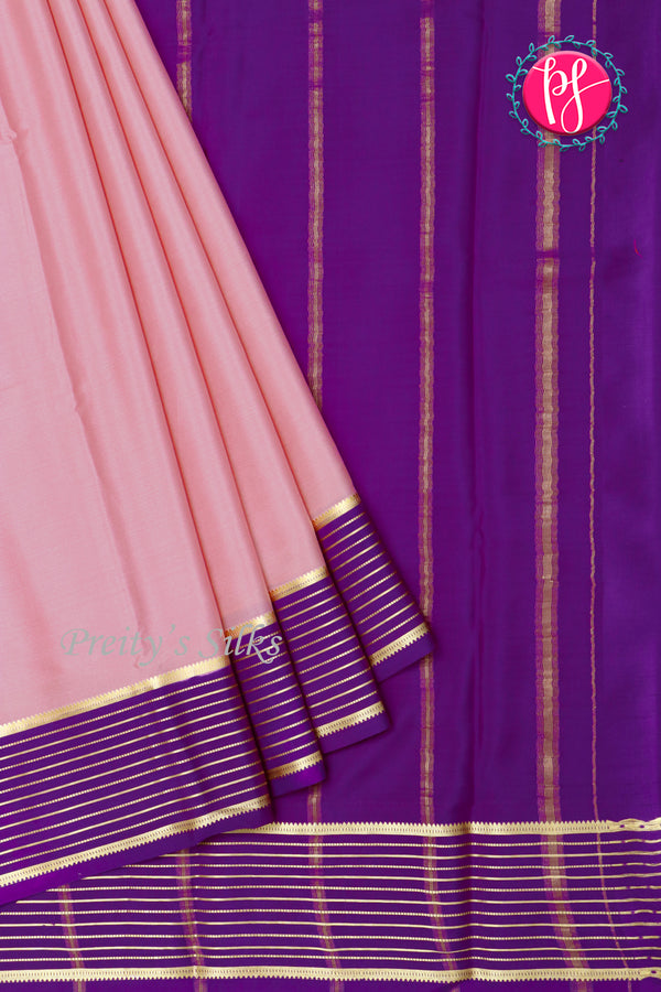 Pure Mysore Crepe Silk Saree-Onion pink And Purple-PA28903