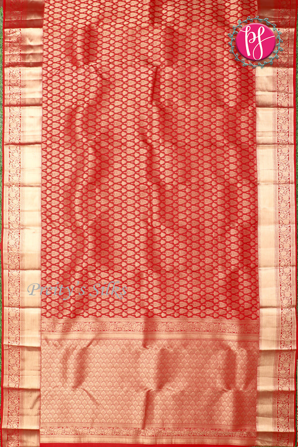 Pure Kanchipuram Silk Saree-Red-PA04483