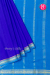 Pure Mysore Crepe Silk Saree- Royalblue And Tealblue-PA28638