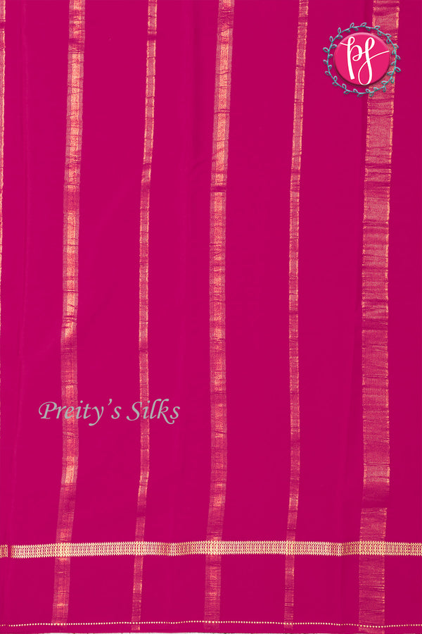 Pure Mysore Crepe Silk Saree-Rich Magentapink-PA19482