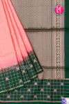 Kanchipuram Soft Silk Saree-Soft Coral Pink And Bottlegreen-PA27323