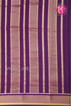 Pure Mysore Crepe Silk Saree -Orange And Purple-PA10699