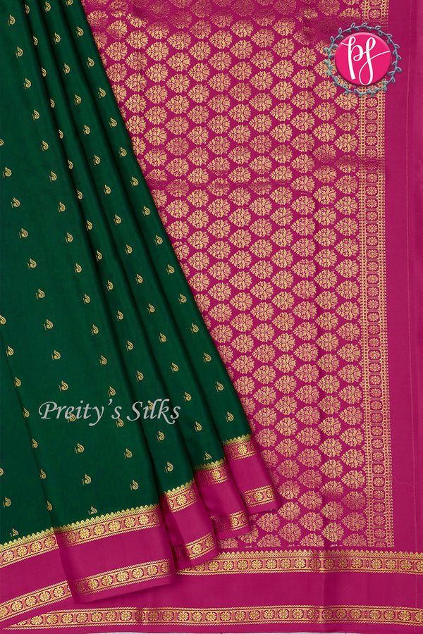 Pure Mysore Crepe Silk Saree With Bentex Border-PF80241