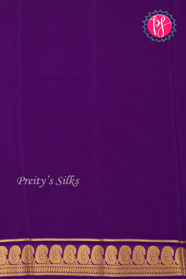 Pure Mysore Crepe Silk Saree-Deeppurple-PA20648