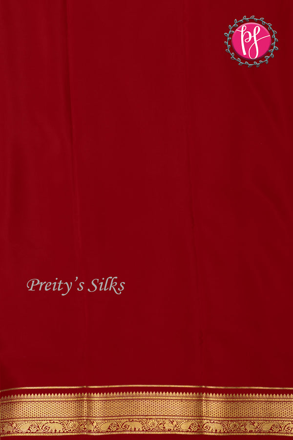 Pure Mysore Crepe Silk Saree -Red-PA01326