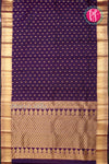 Pure Kanchipuram Silk Saree-Dark purple-PA04341