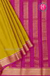 Pure Mysore Crepe Silk Saree-Honey Gold And Pink-PA22389