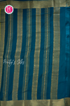 Pure Mysore Crepe Silk Saree-Half And Half pattern-Olive green And Tealblue- PA56238