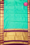 Pure Kanchipuram Silk Saree-Ligth Green With Wine-PF81285