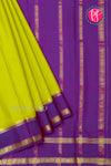 Pure Mysore Crepe Silk Saree-Olivegreen And Purple- PA22264