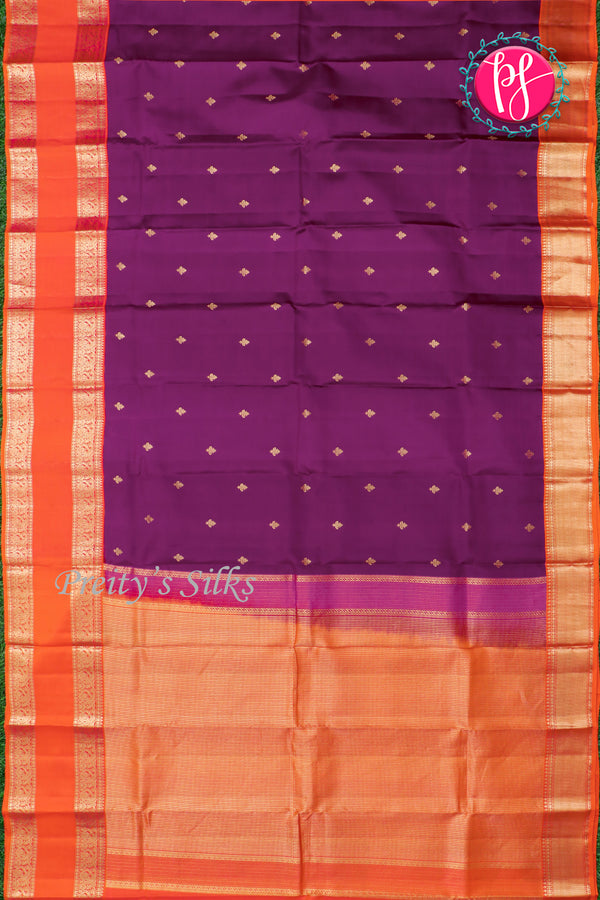Pure Kanchipuram Silk Saree-Wine And Tomato Red-PA27022