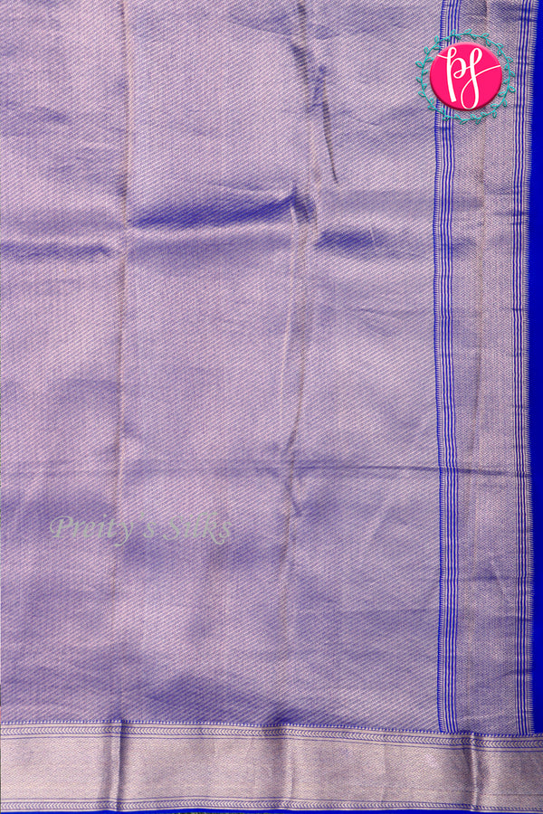 Pure Designer Crepe Silk Saree-Royalblue-PA20203