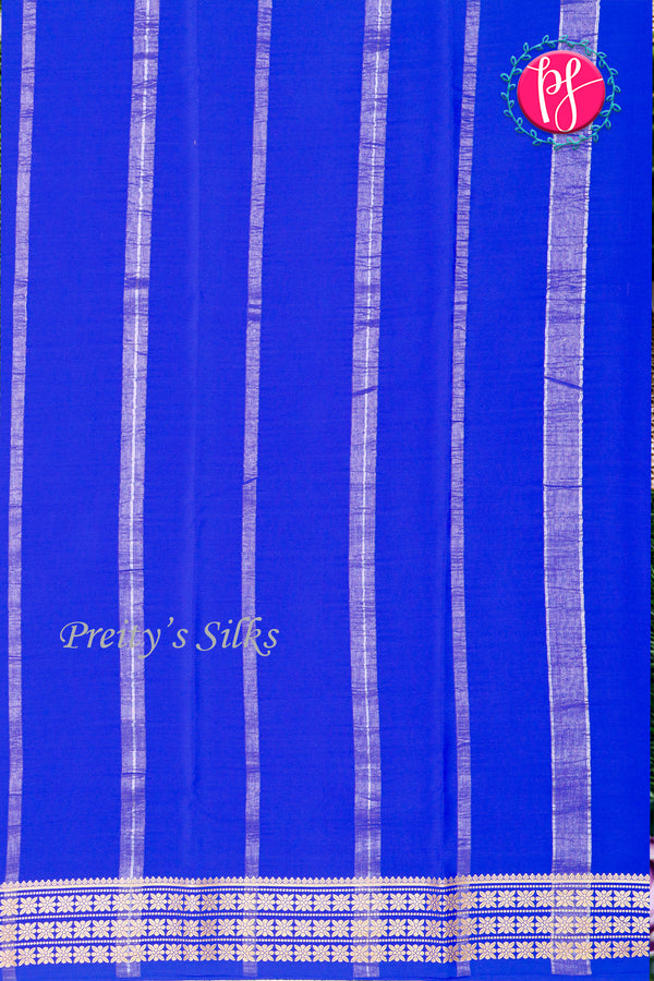 Pure Mysore Crepe Silk Saree-Royalblue-PA19578