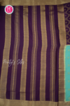 Pure Mysore Crepe Silk Saree-Half And Half pattern-DistempergreenAnd DeepPurple- PA56238